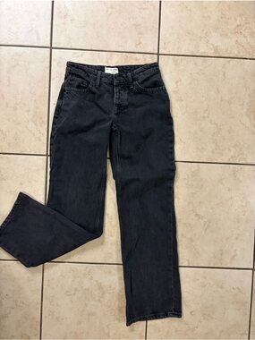 We The Free Black Denim raw hem boho jeans women size 25